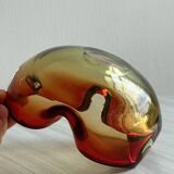 Cendrier en verre épais rétro.
