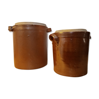 Ensemble de 2 pots en grès