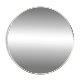 Mid Century Modern Style Large French Wall Mounted Round Convex Silver Mirror