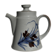 Théière fleurs stylisées bleues et marron H18