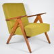 Fauteuil des années 60 Compas, restauré, moutard jaune