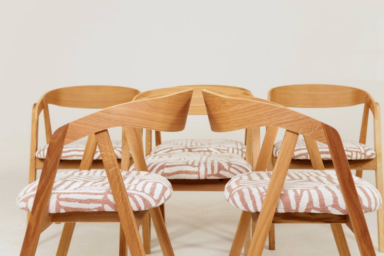 Scandinavian design solid oak dining chairs