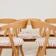 Scandinavian design solid oak dining chairs