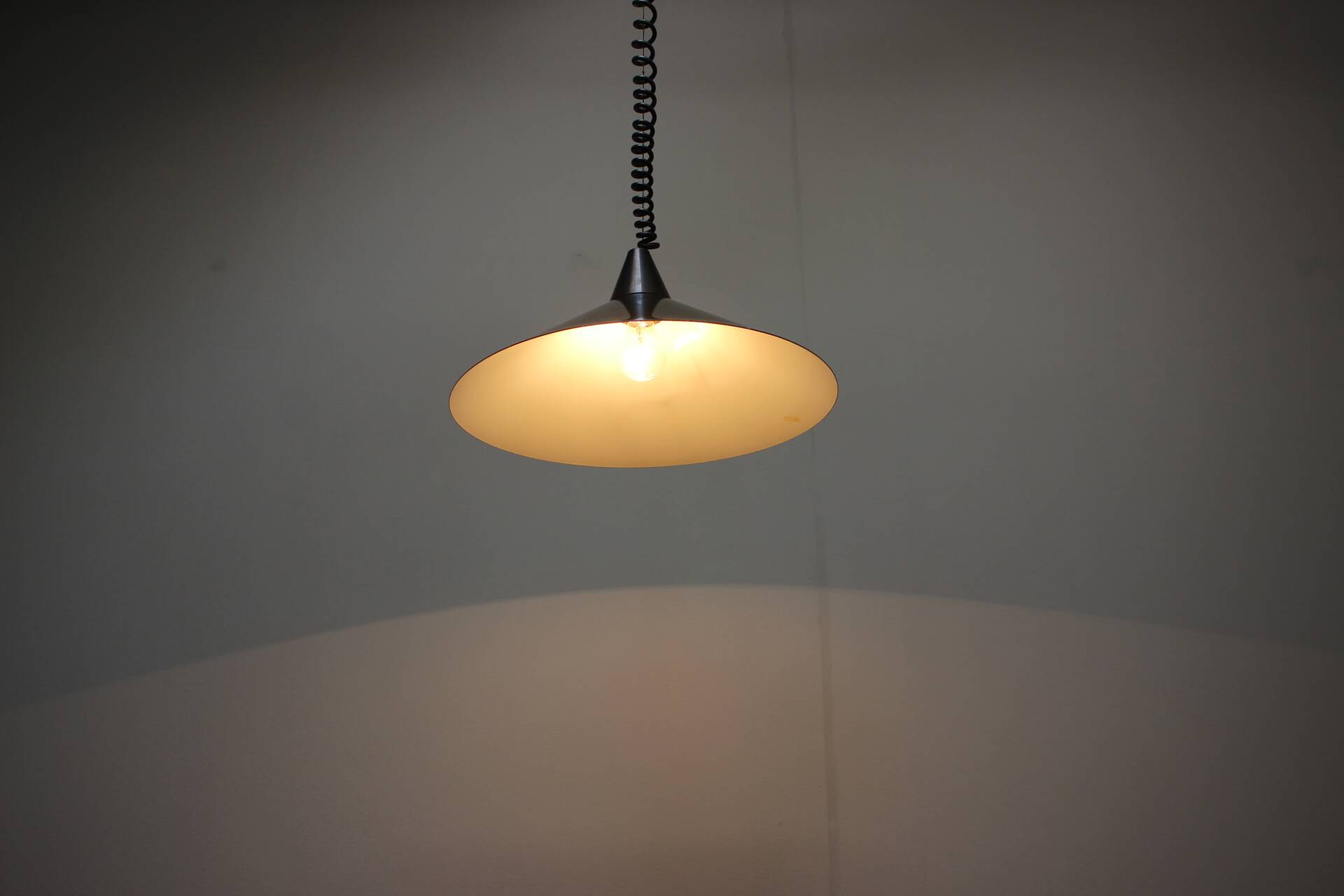Black suspension light in "Space Age" style (Czechoslovakia, 1970s)