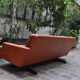 Scandinavian leather and rosewood sofa Fredrik Kayser 1965, 3 places