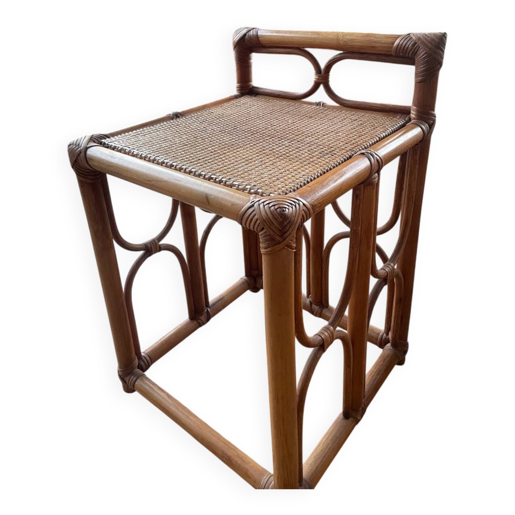 Vintage rattan side table