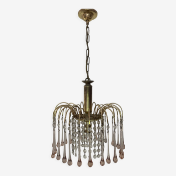 Vintage chandelier water drops Murano 1970