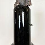 Set of 4 industrial bauhaus black enamel pendant lamps, 1960s