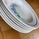 6 assiettes creuses Niderviller à décor de fleurs bleues