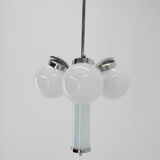 Lustre art déco en chrome et verre, années 1930