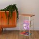 Vinyl rack in teak and gilded brass, 1950