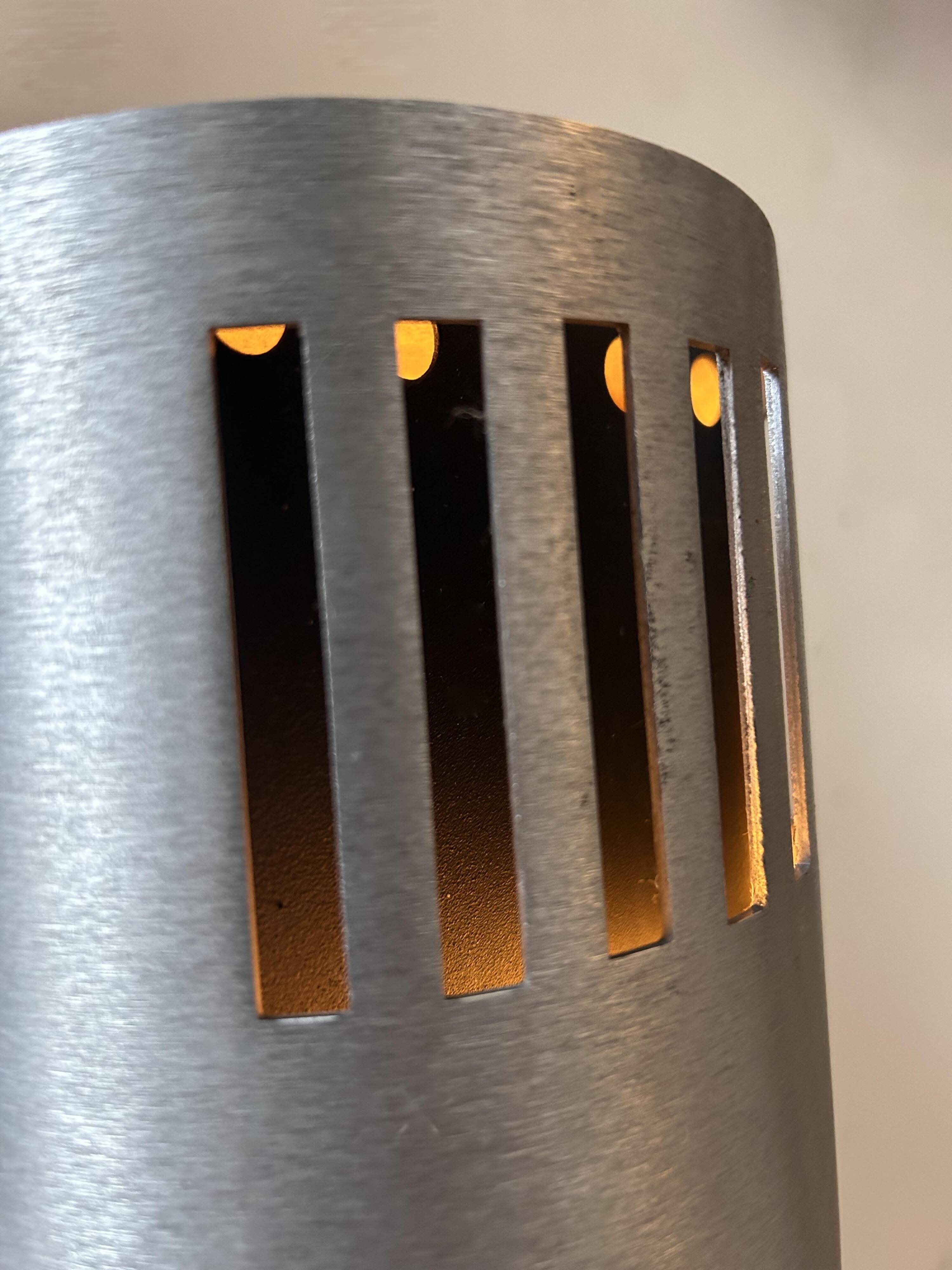 Pair of adjustable wall lights, brushed metal, France 1970