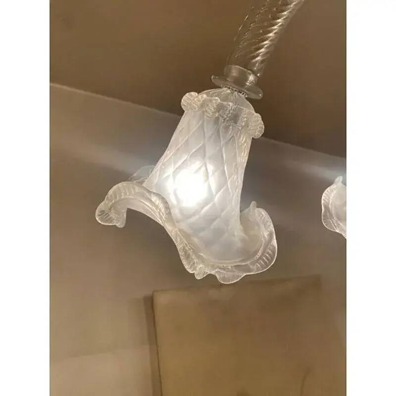 Italian Style Murano Glass in Transparent and Sand Chandelier by Simoeng