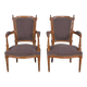 Paire de fauteuils en hêtre teinté, style Louis XVI – 1950
