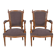 Paire de fauteuils en hêtre teinté, style Louis XVI – 1950