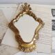 Vintage mirror resin effect golden wood