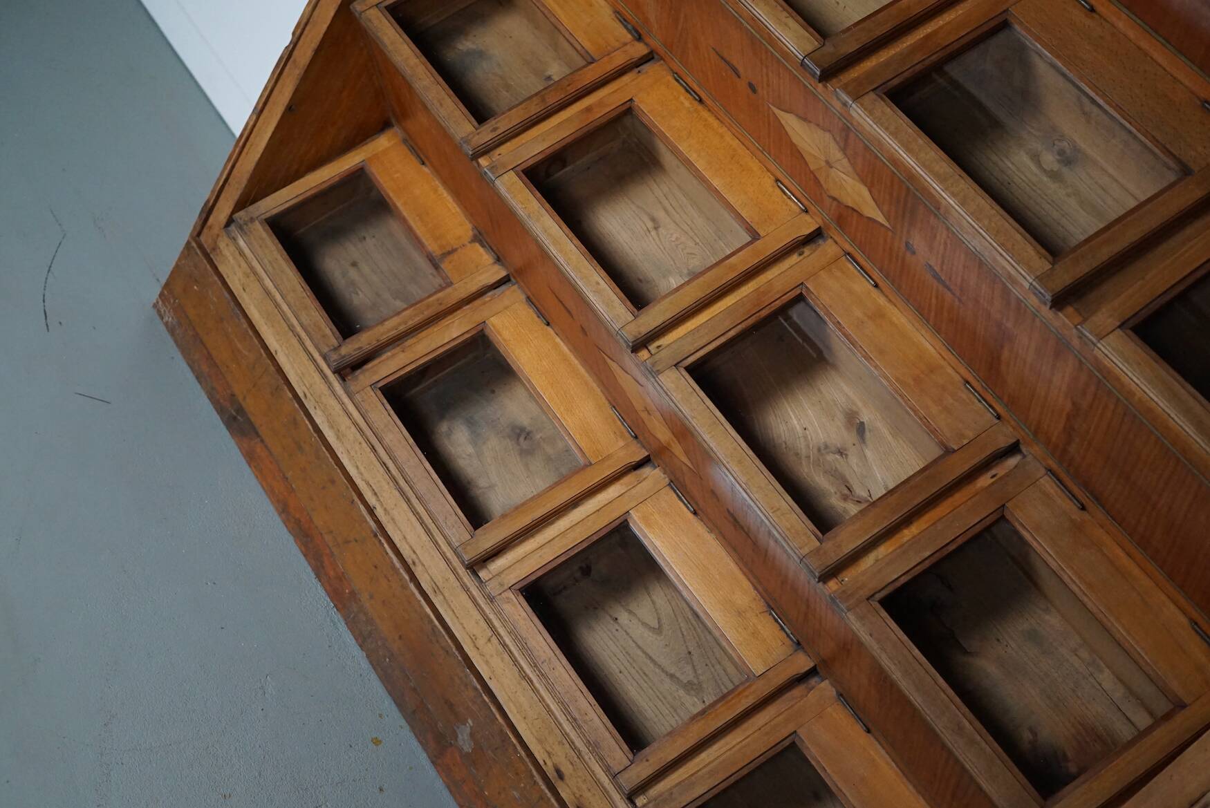 Large Dutch Beech Haberdashery Shop Cabinet, 1920s/30s