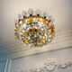 Vintage Murano glass chandelier, solid brass, Spain 1960s.