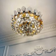 Vintage Murano glass chandelier, solid brass, Spain 1960s.