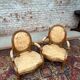 Pair of armchairs medallion in natural wood Louis XVI style