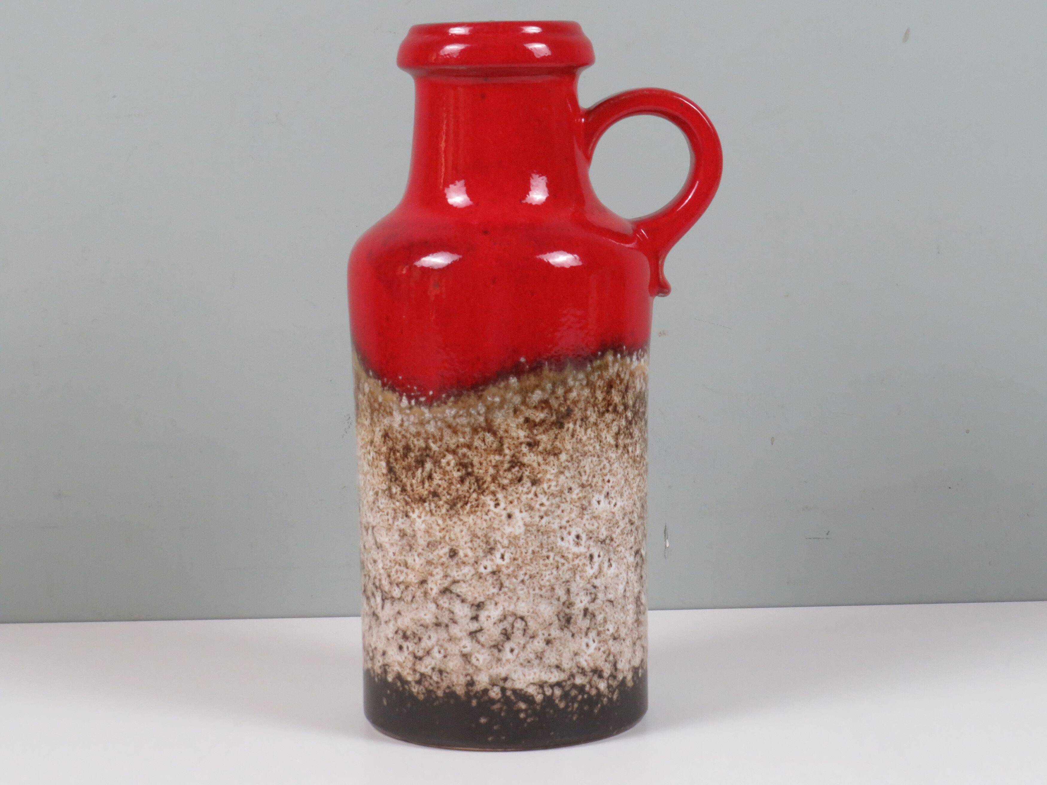 Large Scheurich “Fat Lava” vase with handle – West Germany, model 407-3