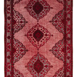 Handmade contemporary oriental 1980s 151 cm x 370 cm red rug