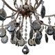 Lampe à otto luci avec pendentif en cristal fumé, années '50