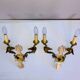 Empire bronze sconces with decorations of swans, palmettes and acanthus leaves