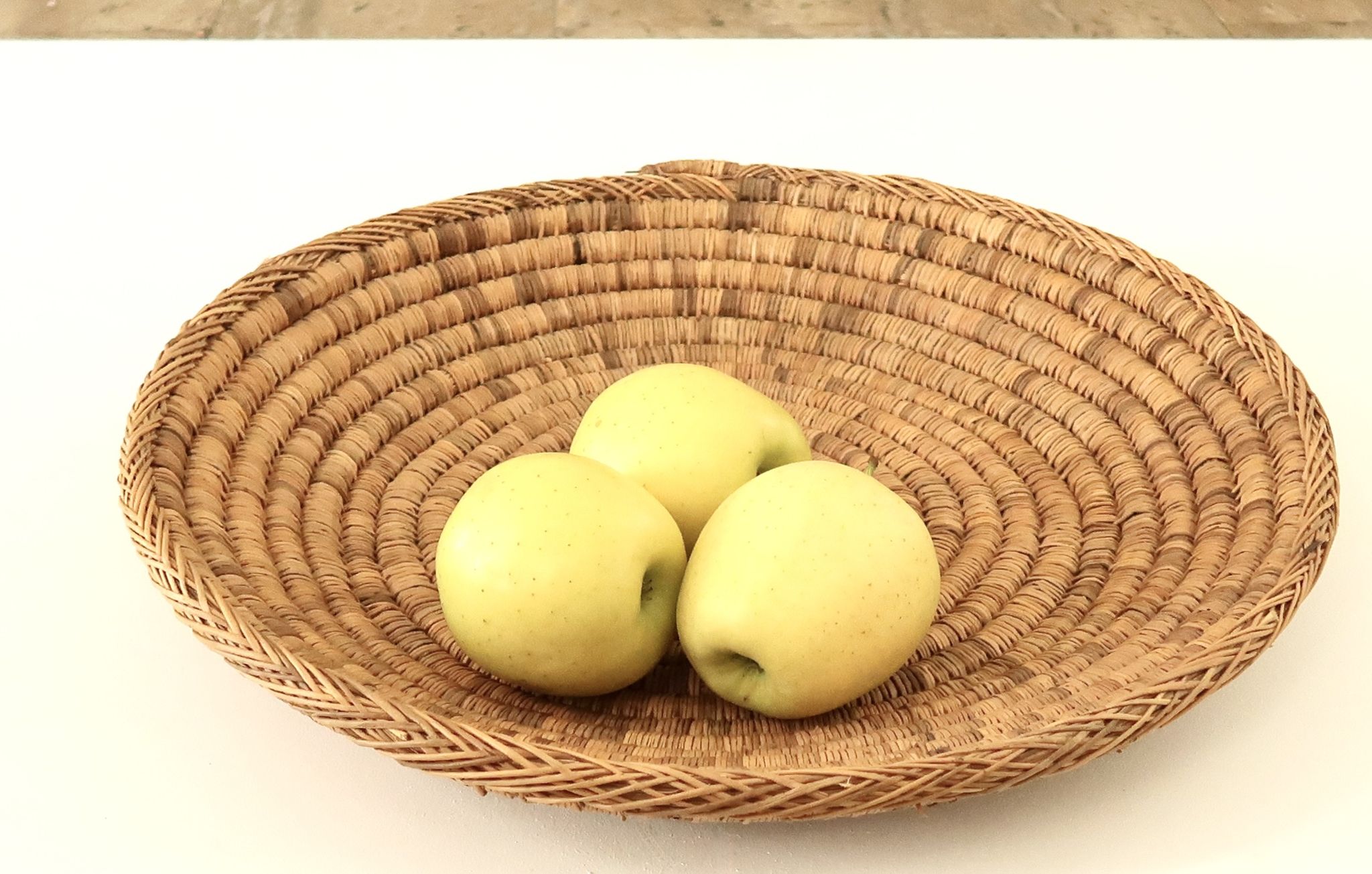 Braided round basket or wall decoration, 70s
