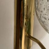 Pair of brass and glass wall sconces