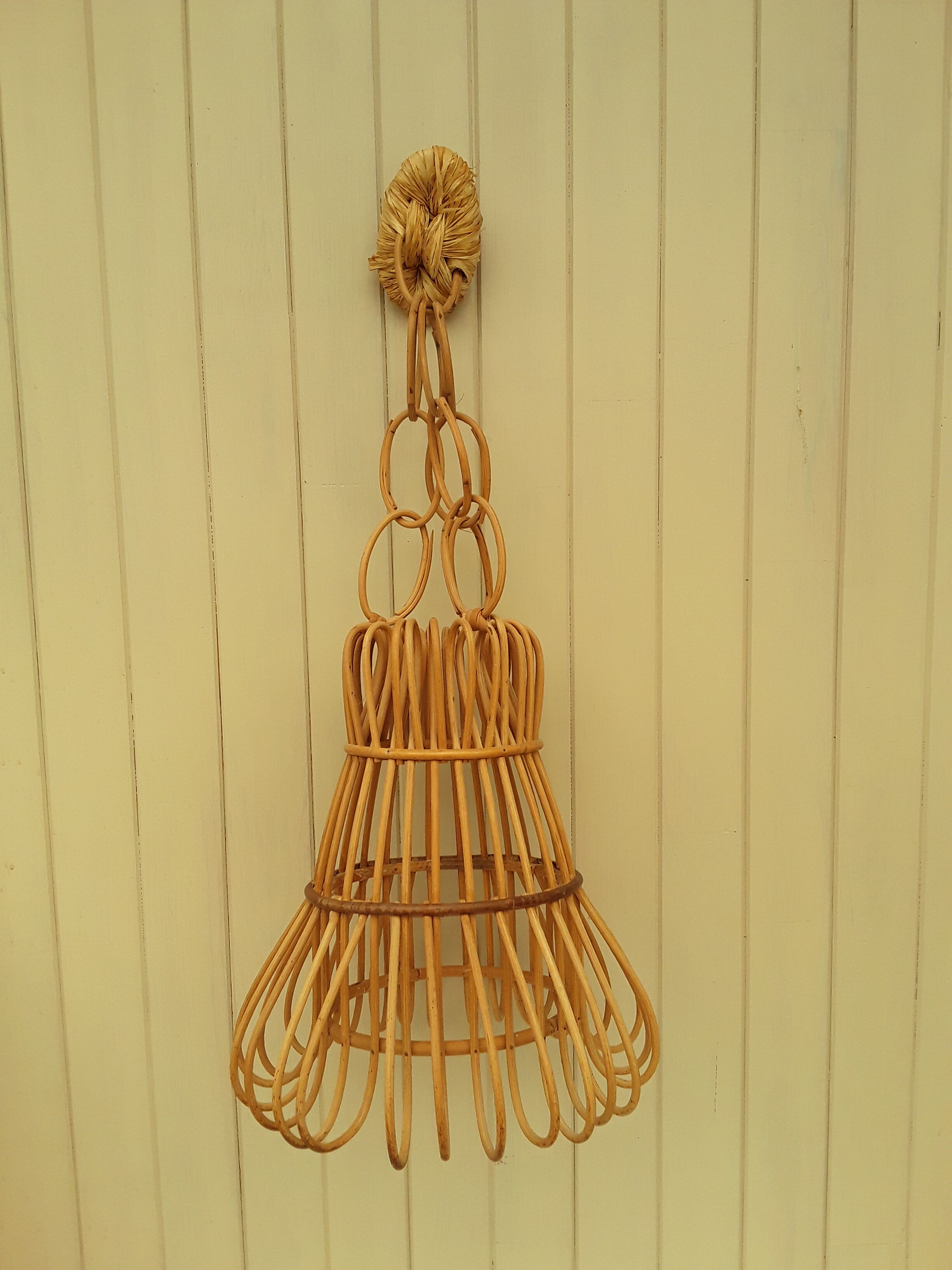 Vintage wicker pendant lamp