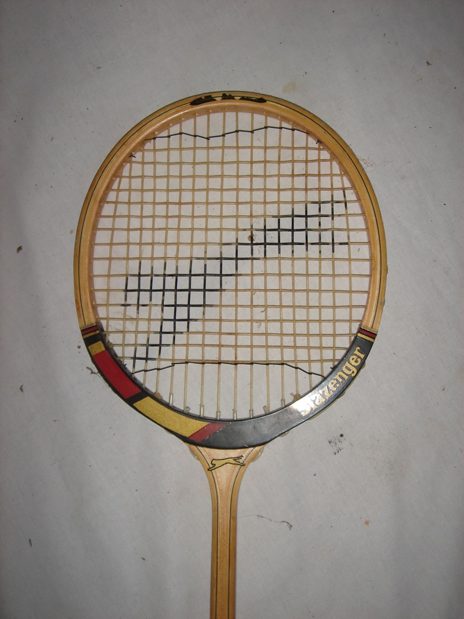Ancienne raquette de squash en bois Slazenger Phantom de 1970