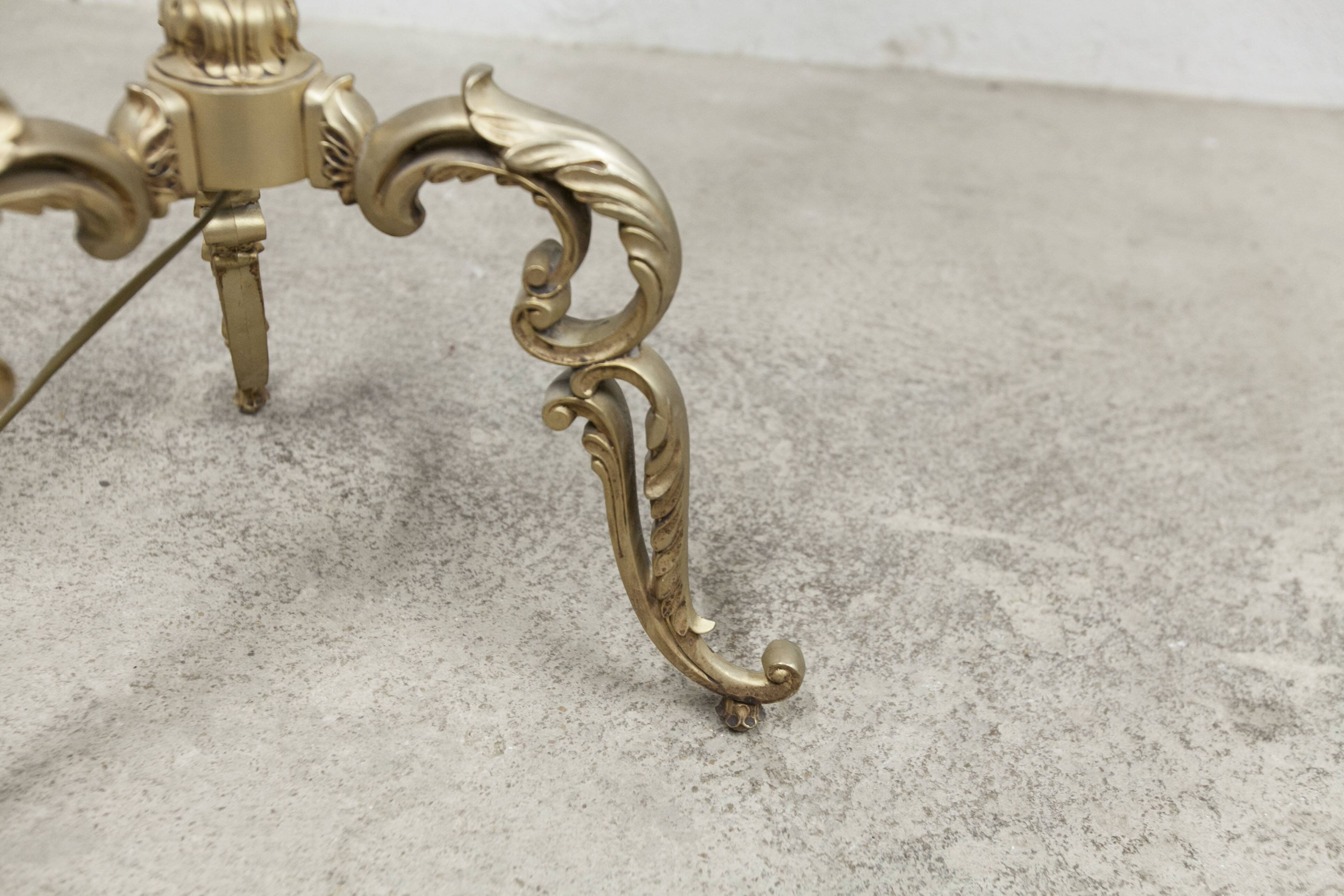 Bronze and white marble floor lamp 1960