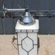 Art deco wall lamp in chromed metal and enamelled opaline glass
