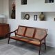 Teak bench sofa and cannage