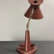 Midcentury leather wrapped French desk lamp style of Jacques Adnet, 1950s