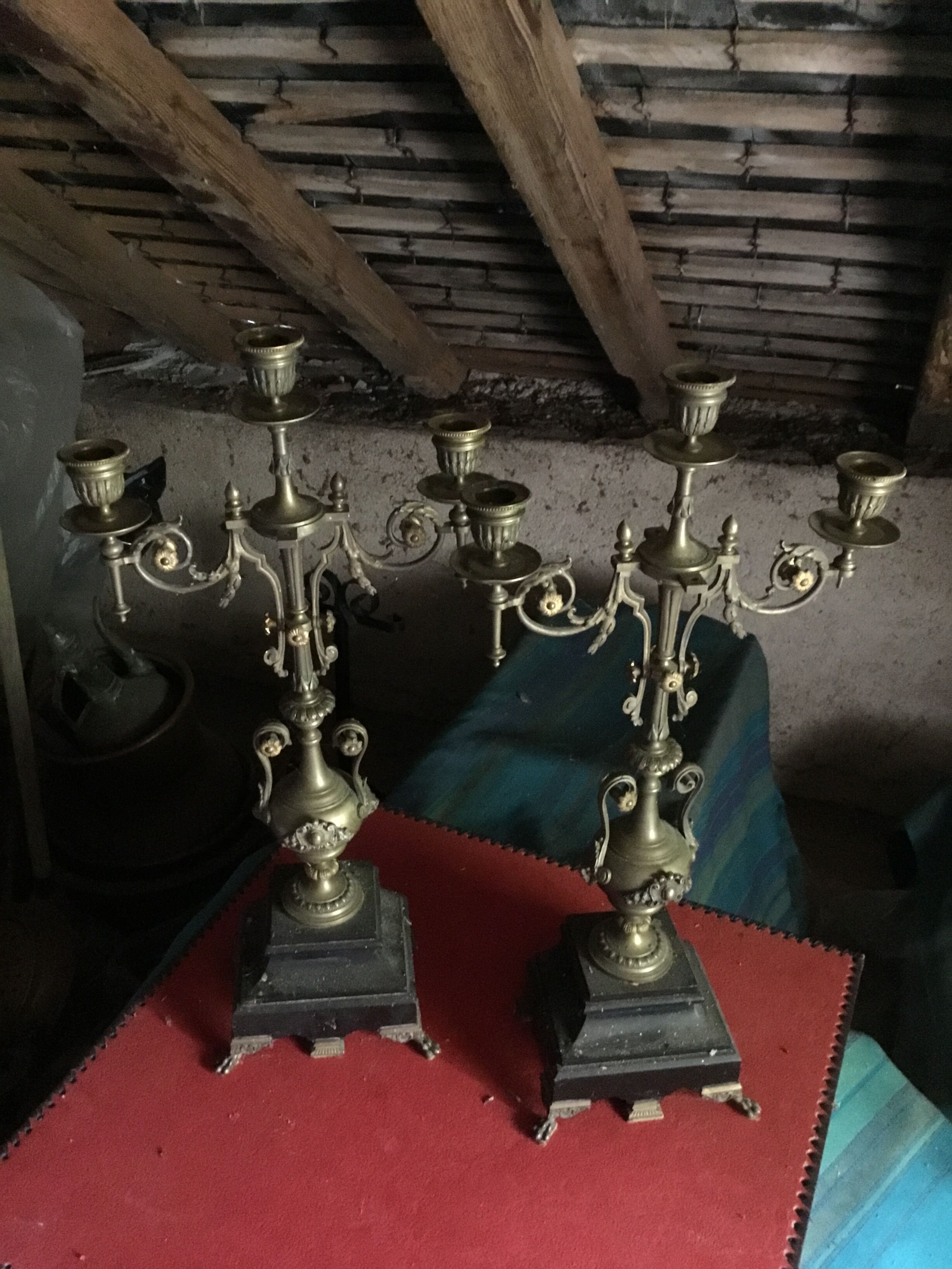 Pair of candelabra candlesticks for 3 candles