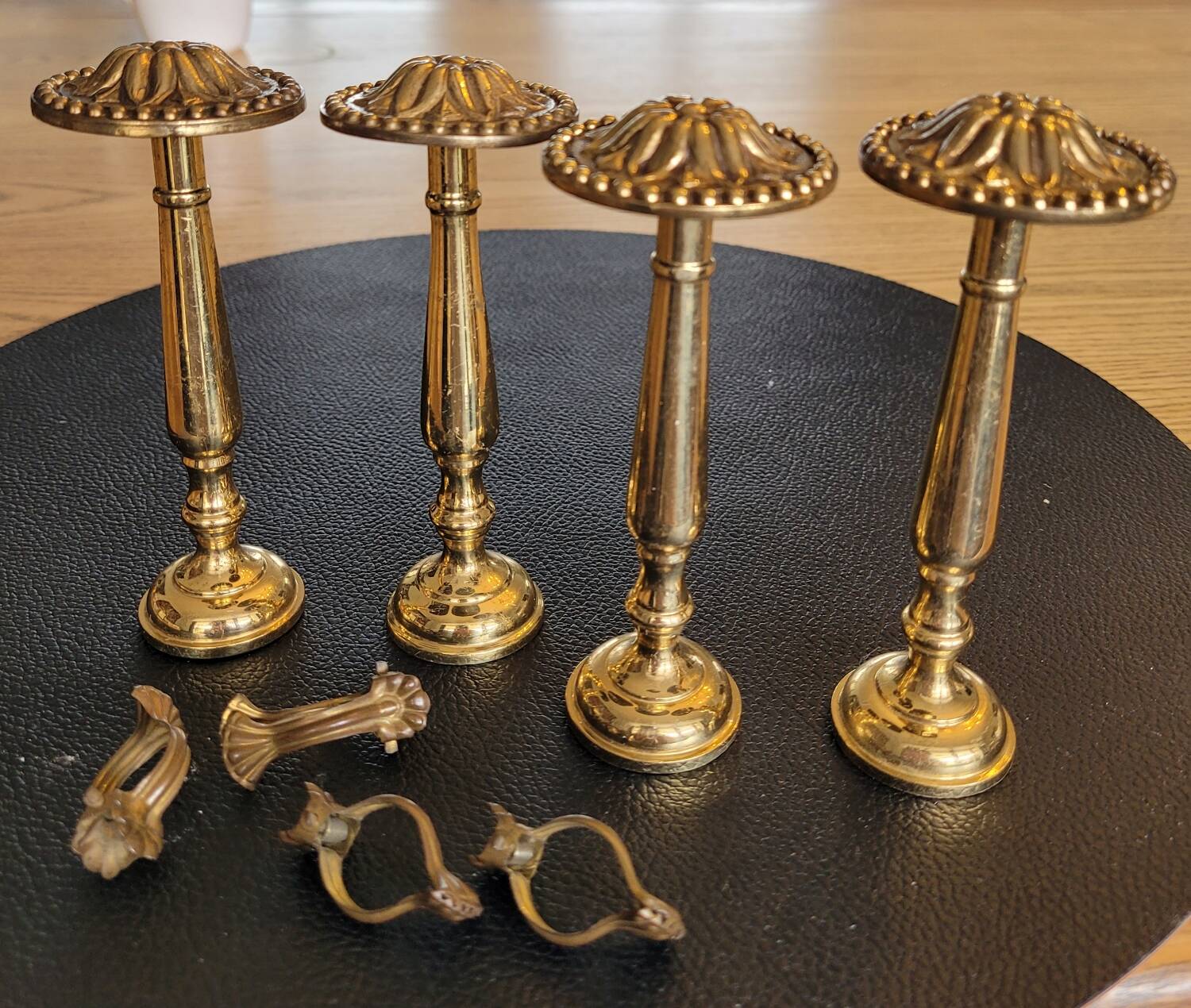 Antique brass curtain tiebacks - Set of 4