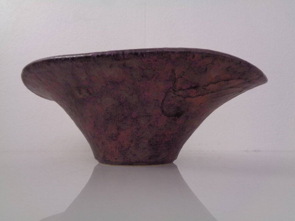 Large Purple & Black 704 Ruscha Art Ceramic Bowl, Germany, 1960s