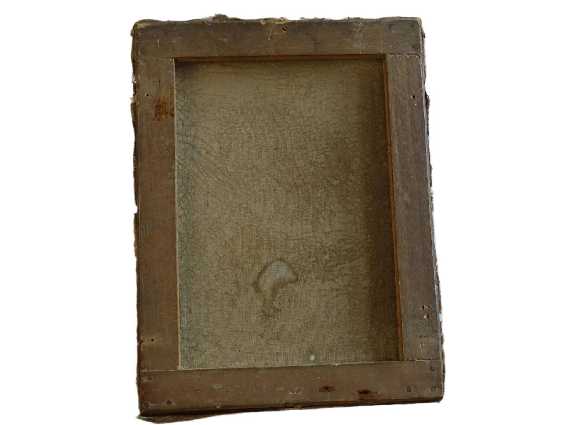 Portrait ancien français d'une dame, art populaire