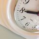 White ceramic square clock, vintage 60/70