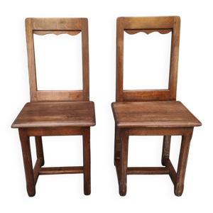 paire de chaises Lorraines - bois brut