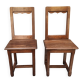 Pair of Lorraine chairs in raw wood