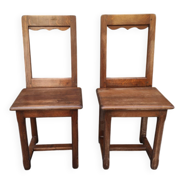 Pair of Lorraine chairs in raw wood