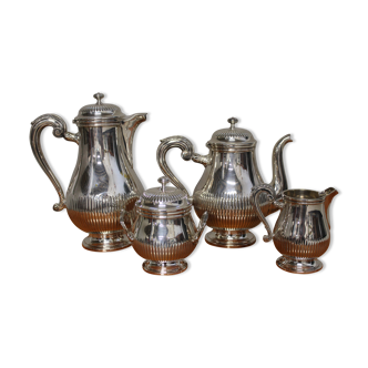 Silver metal coffee set - christofle - gallia collection