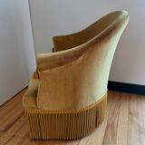 Vintage golden yellow toad armchair