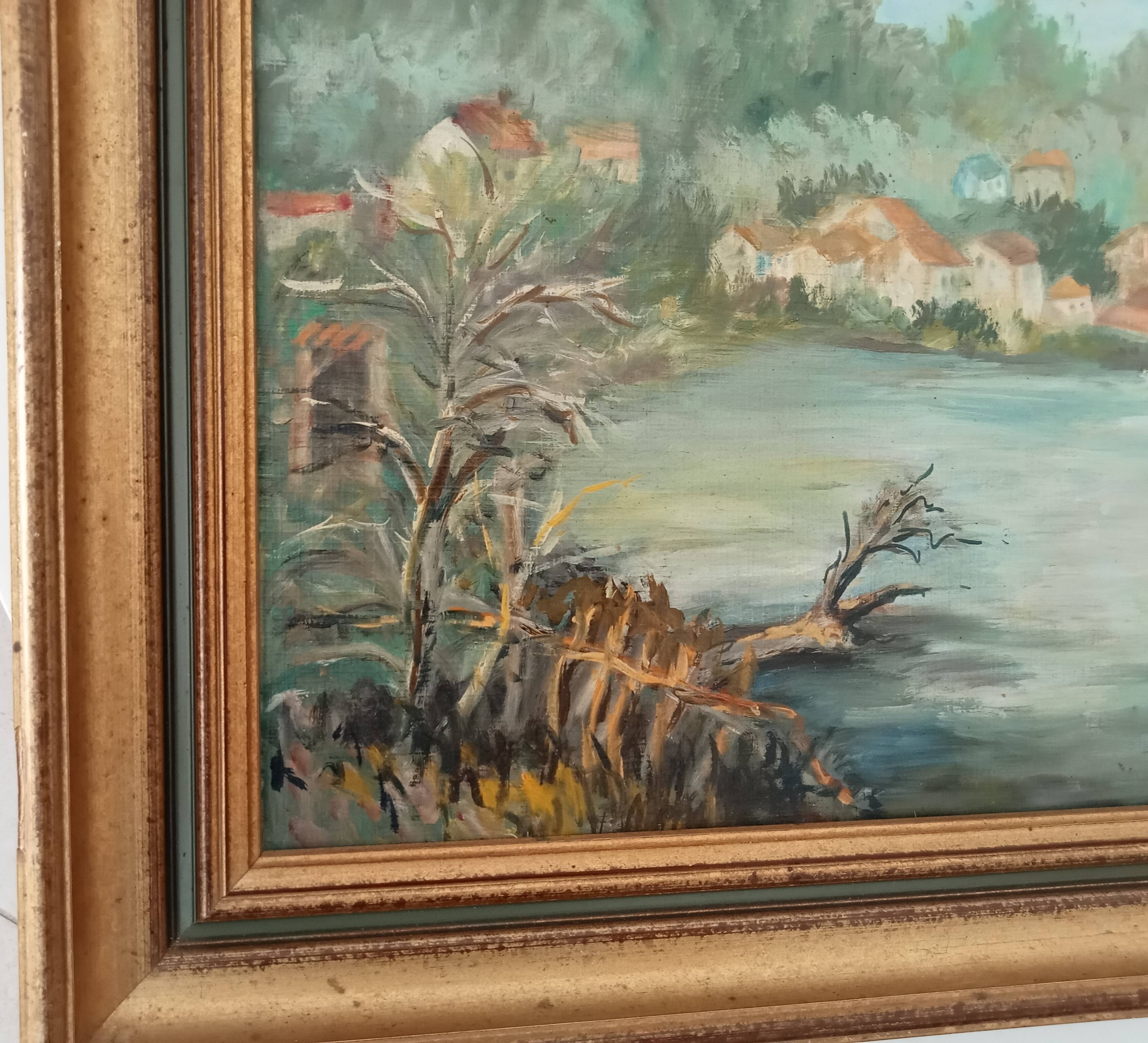 Old painting oil on canvas signed J.V.