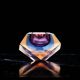 1960s rare colours multifaceted ashtray or catch-all in Murano glass by Flavio Poli for Seguso. Made in Italy