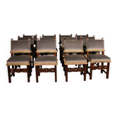 12 chaises espagnoles en hêtre