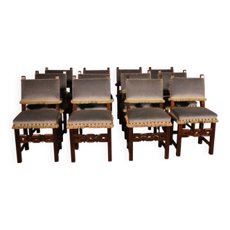 set of 12 Spanish beech chairs
